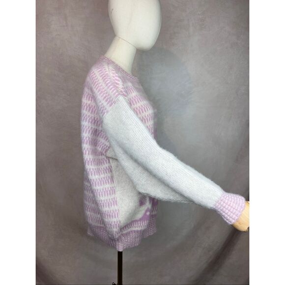 Vintage Pink Snowflake Sweater 100% Wool Size Large Iceland Plus Size - Picture 6 of 7